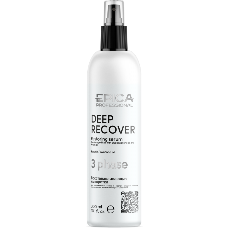 Сыворотка 3х фазная д/восстановления волос с маслами Deep Recover Epica, 300 мл