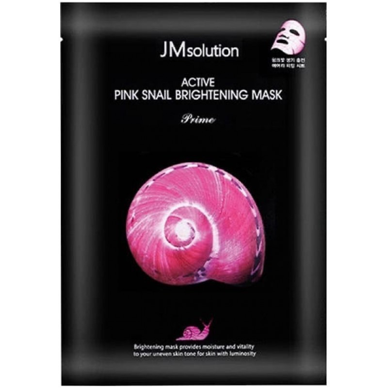 Маска с муцином розовой улитки JM SOLUTION ACTIVE PINK SNAIL BRIGHTENING MASK PRIME, 30 мл